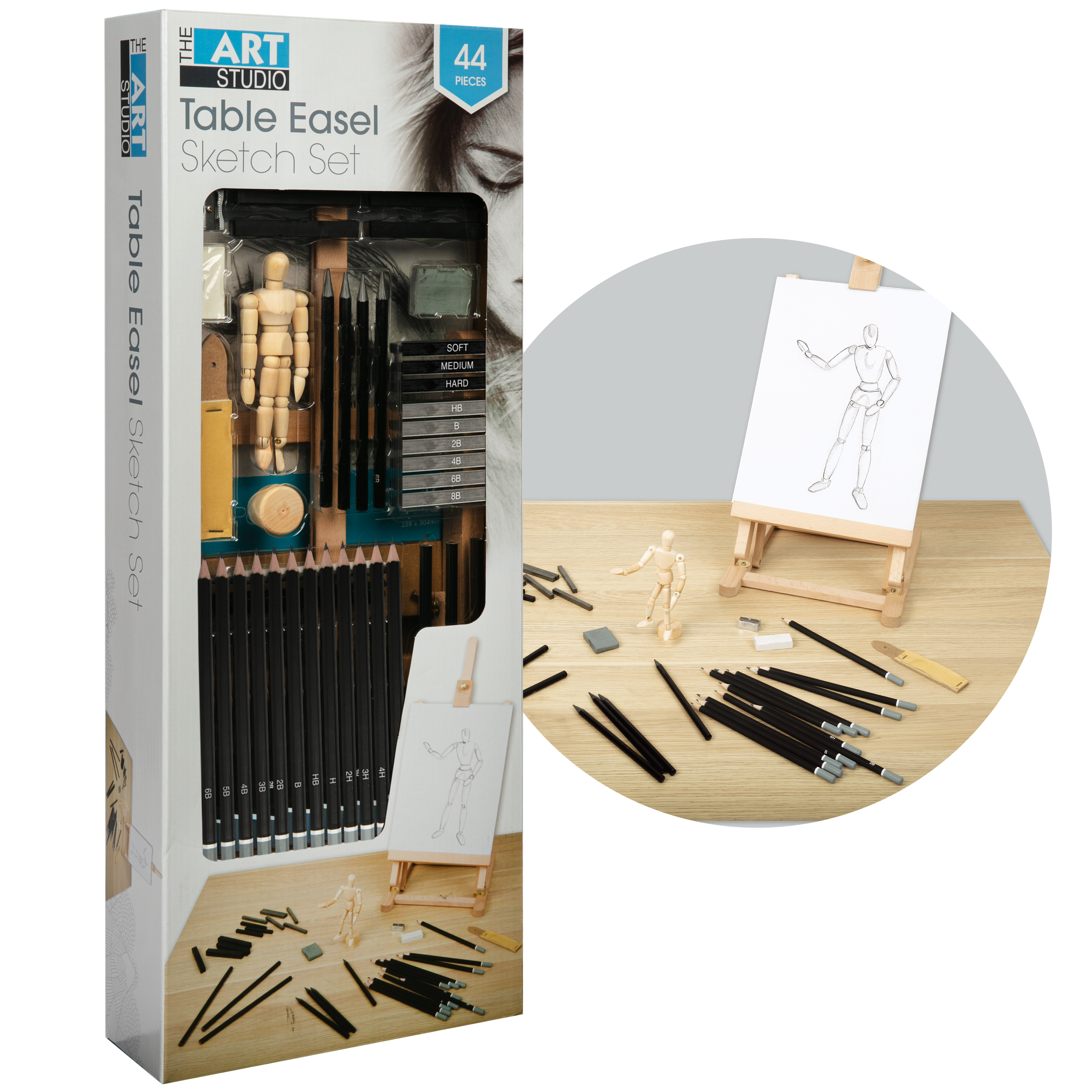 The Art Studio Sketching Set with Table Easel 44 pieces 943 Shop smarter.  Live better